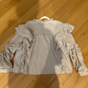 Women's Ruffled beige  Top